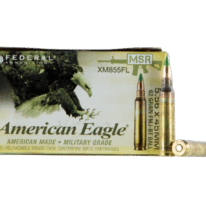 Federal American Eagle XM 5.56 NATO 62 Grain 20-Rounds FMJBT