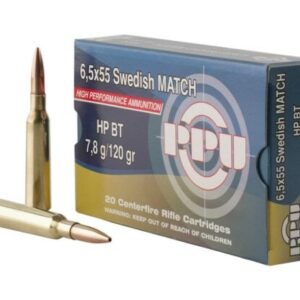 PPU PPM6 Match 120 Grain 6.5×55 Swedish 20 Rounds Hollow Point Boat Tail