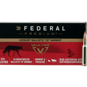 Federal Premium V-Shok Brass .224VAL 60 Grain 20-Rounds NBT
