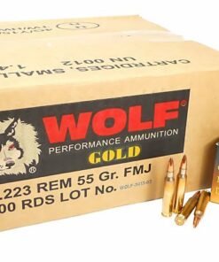 5.56×45 Ammo 55gr FMJ Wolf Gold Brass Case 1000 Round Case